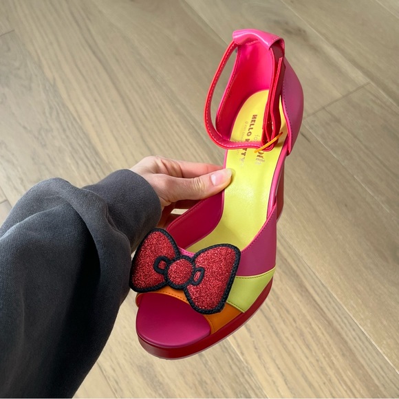 ModCloth x Hello Kitty Stripe Platform Sandals with Glittery Bow - Picture 7 of 16